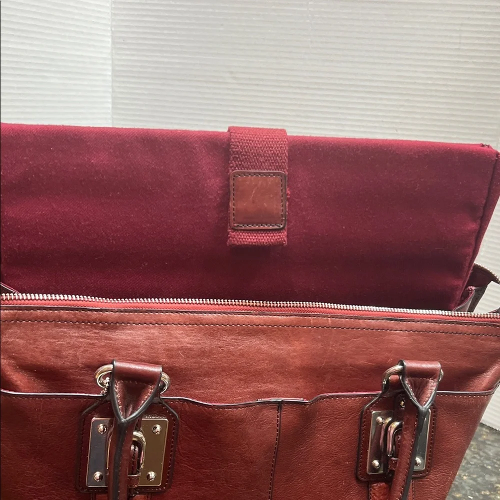 Marc New York Rich Brown Leather Briefcase